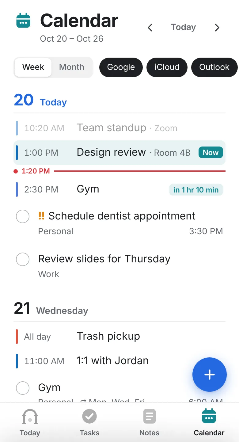 Calendar page