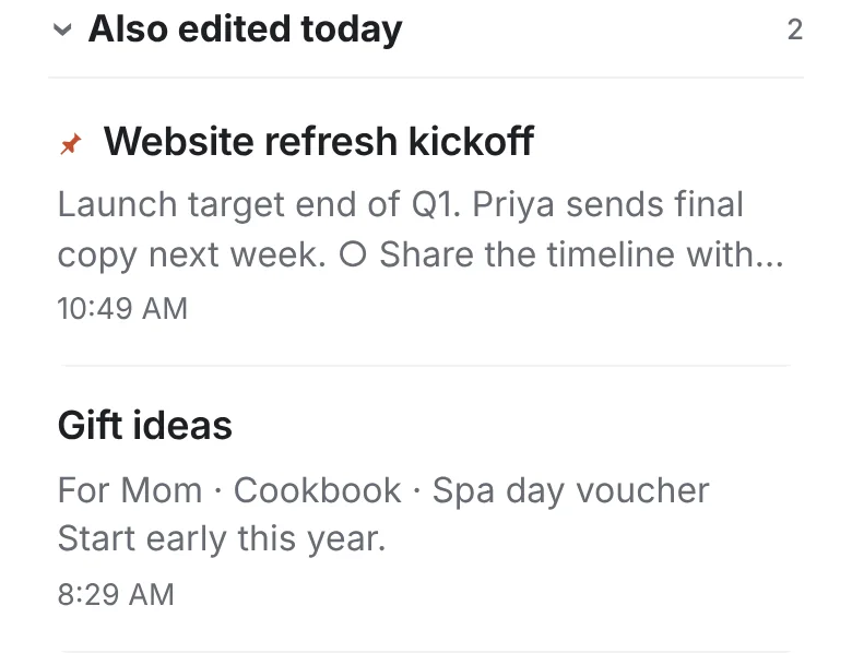 Also edited today on the Today page
